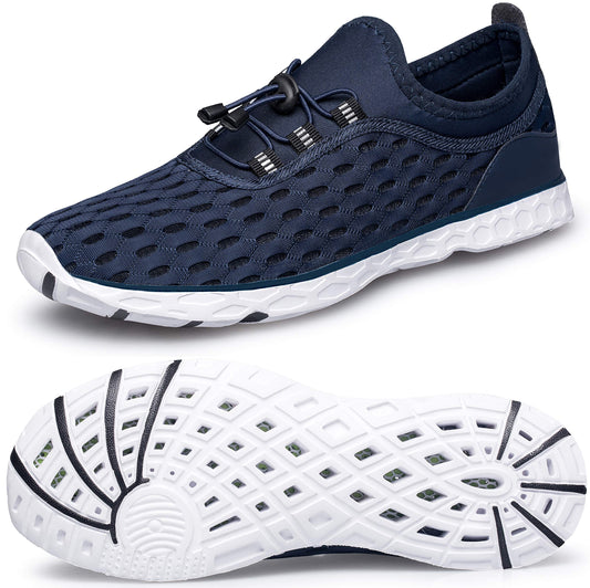 DOUSSPRT Men's Water Shoes Quick Drying Sports Aqua Shoes DarkBlue Size 7