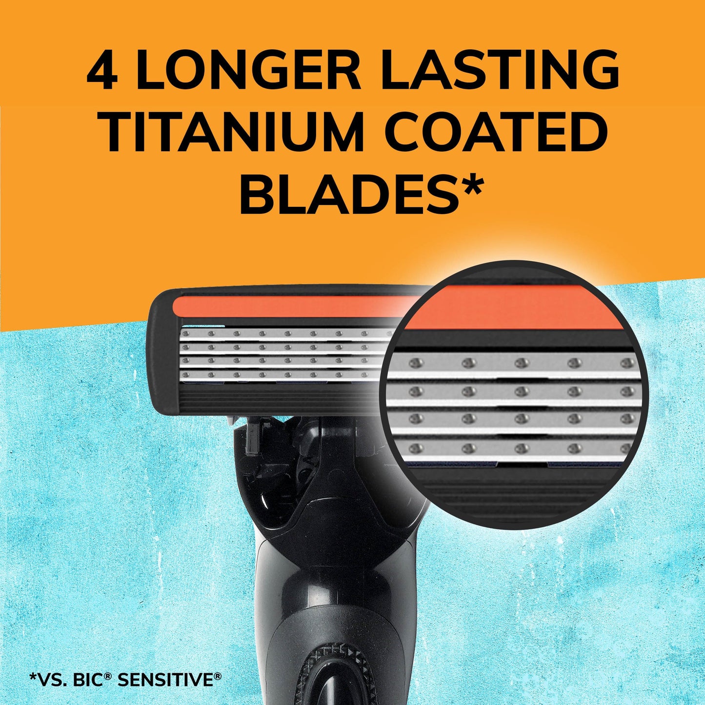 BIC Flex 4 Refillable Refill Razor Cartridges for Men, Long-Lasting 4 Blade Razor Heads for Sensitive Skin, 10 Refill Cartridges