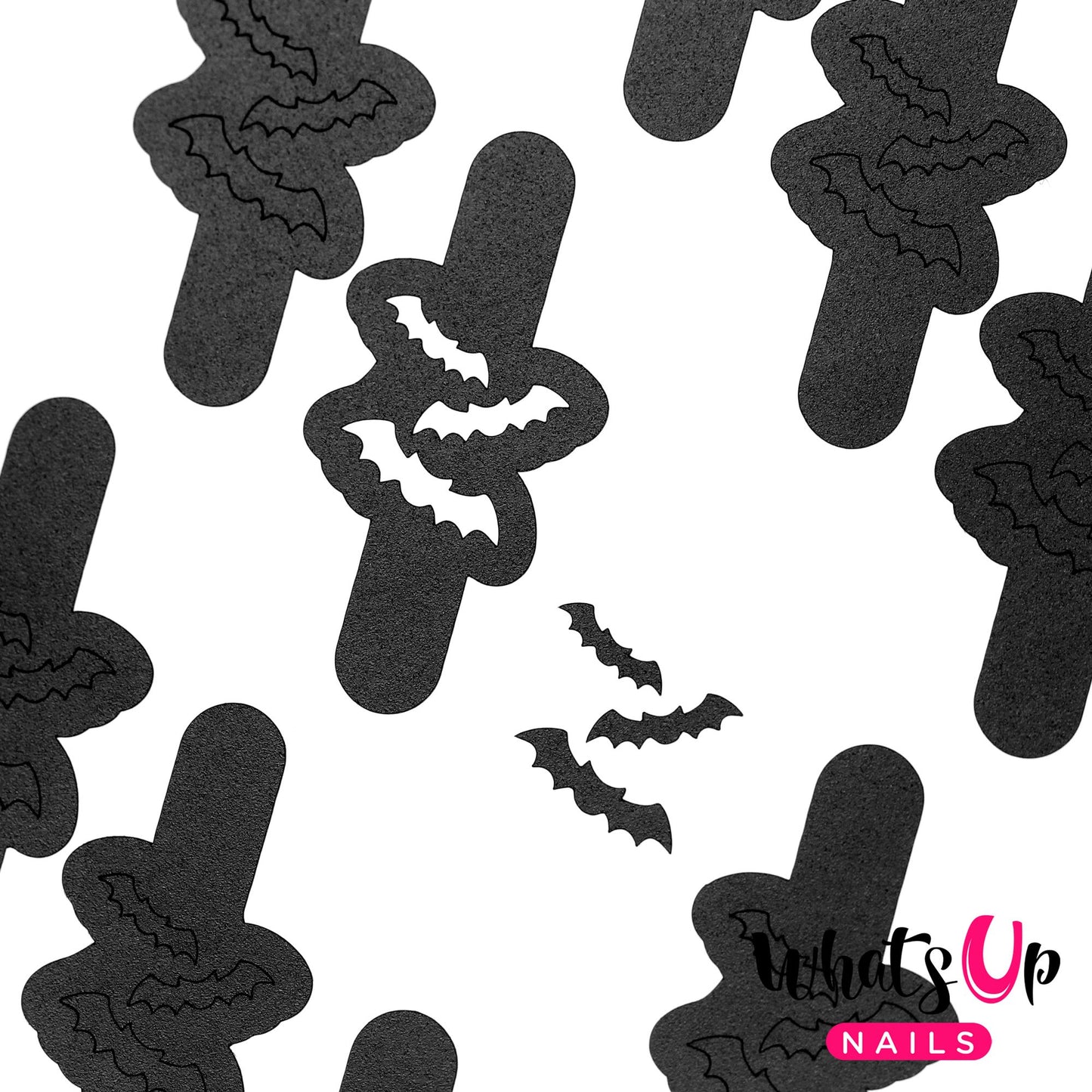 Whats Up Nails - Bats Vinyl Stencils for Halloween Nail Art Design (1 Sheet, 20 Stencils)