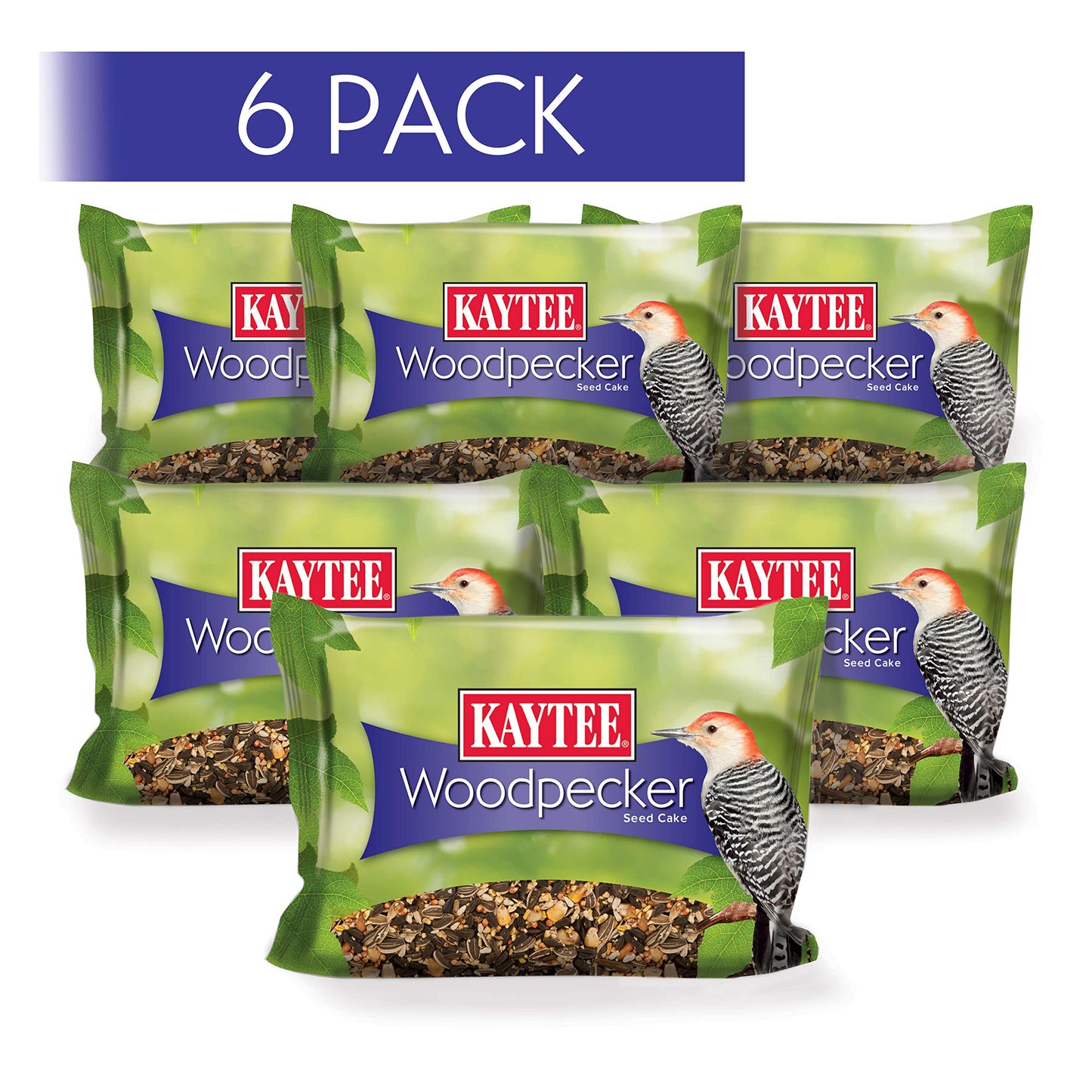 Kaytee Wild Bird Woodpecker Seed Cake, 1.85 Pound, 6 Pack