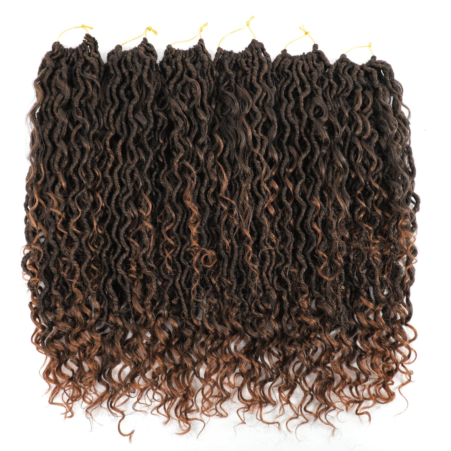 Goddess Locs Crochet Hair Brown 24 Inch 7 Packs Long Faux Locs Crochet Hair Soft Crochet Locs Boho Faux Locs Crochet Hair Synthetic Hippie Locs Pre Looped Crochet Braids Curly Ends (24 Inch, 1B/30)