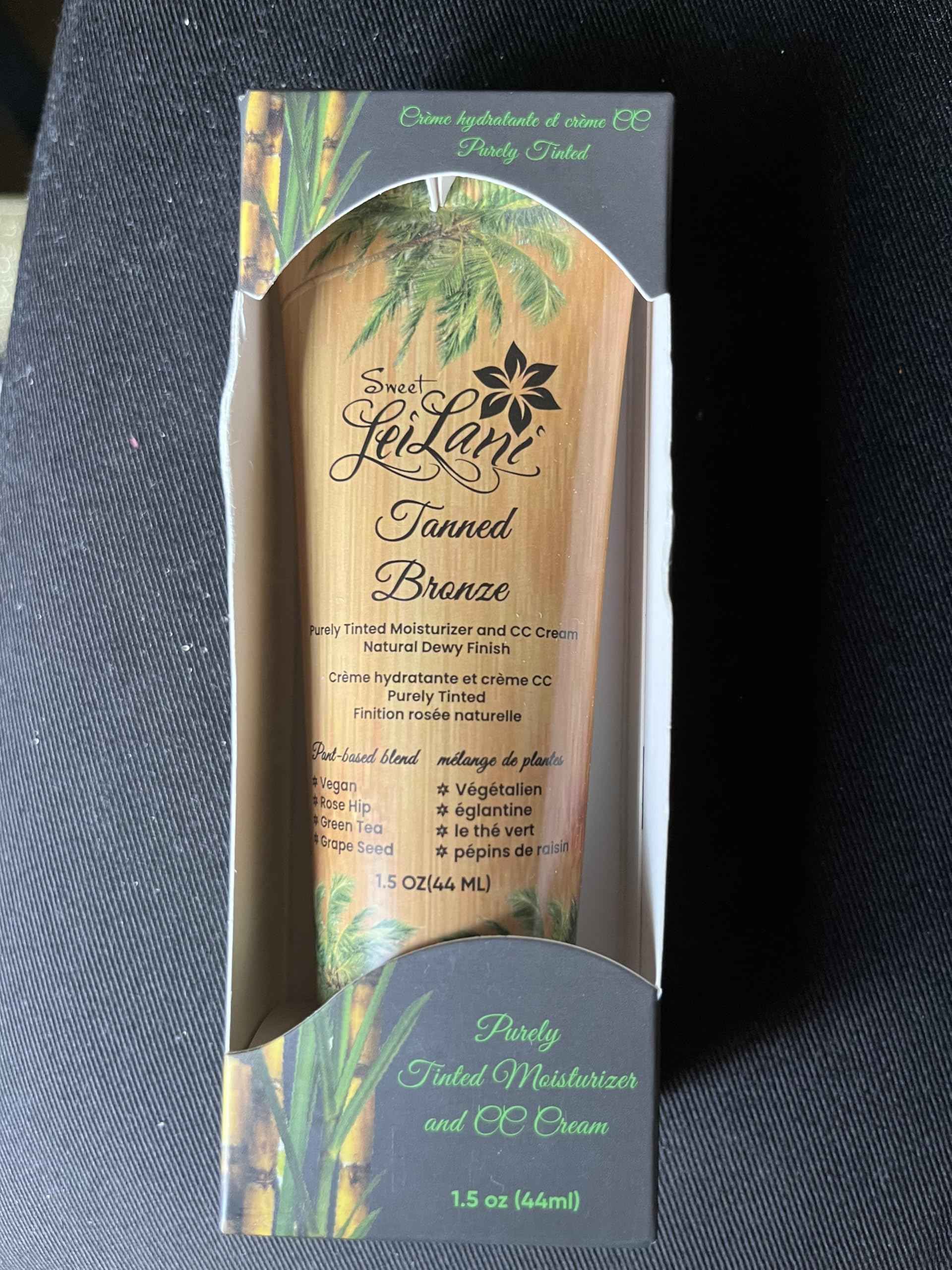 SWEET LEILANI Purely Tinted Moisturizer for Face, Non Chemical Hydrating Mineral Sunscreen For Face With Essential Vitamins, Infused with Green Tea, Rose Hip and Grape Seed |1.5 Fl. Oz| Tanned