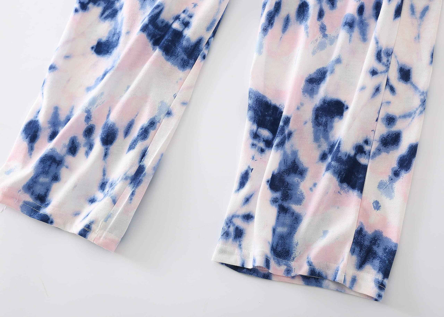 PNAEONG Women Pajama Set Sleepwear Tops with Capri Pants Casual and Fun Prints Pajama Sets Pink Blue 2XL