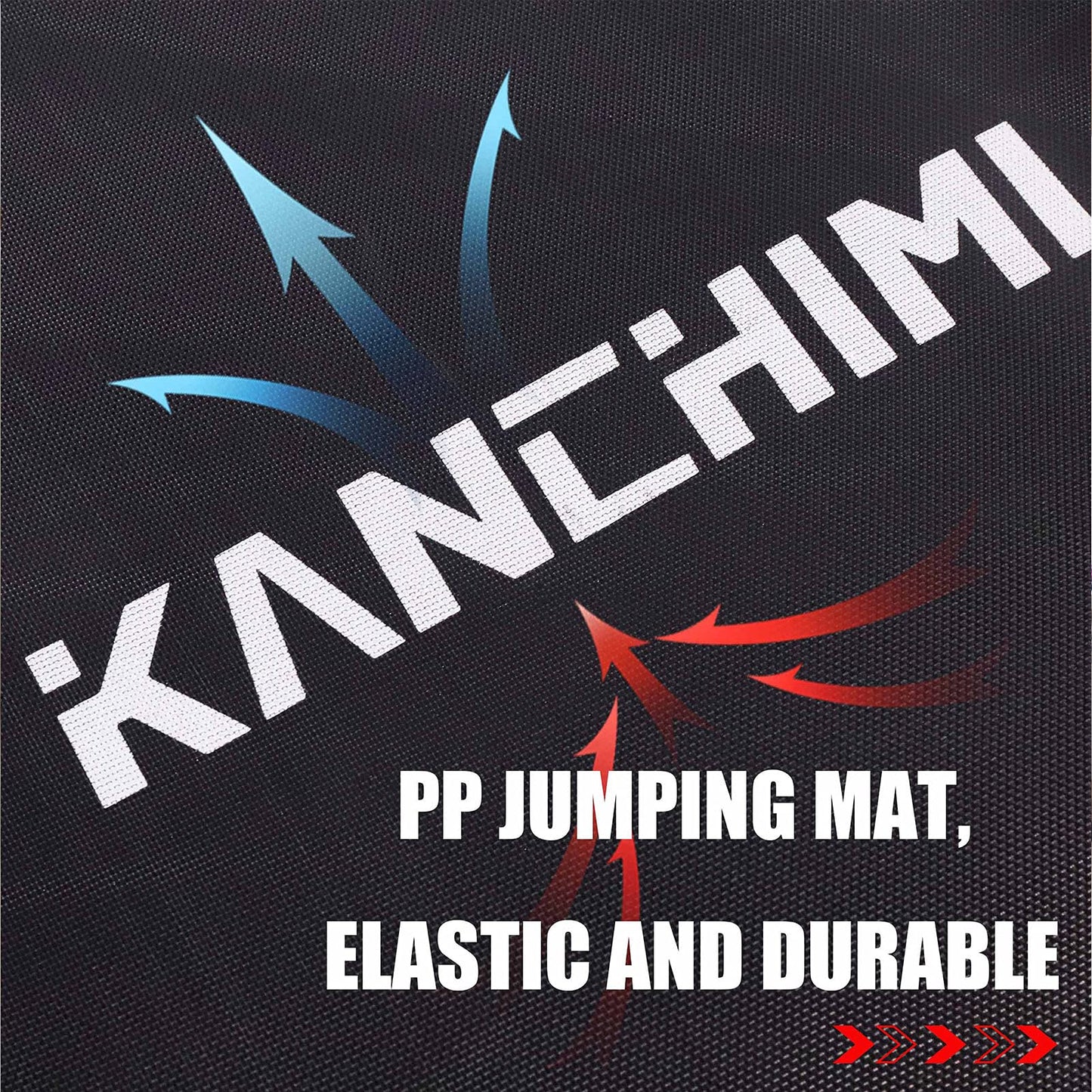 Kanchimi 48" Folding Mini Fitness Indoor Exercise Workout Rebounder Trampoline with Handle, Max Load 330lbs(Black)