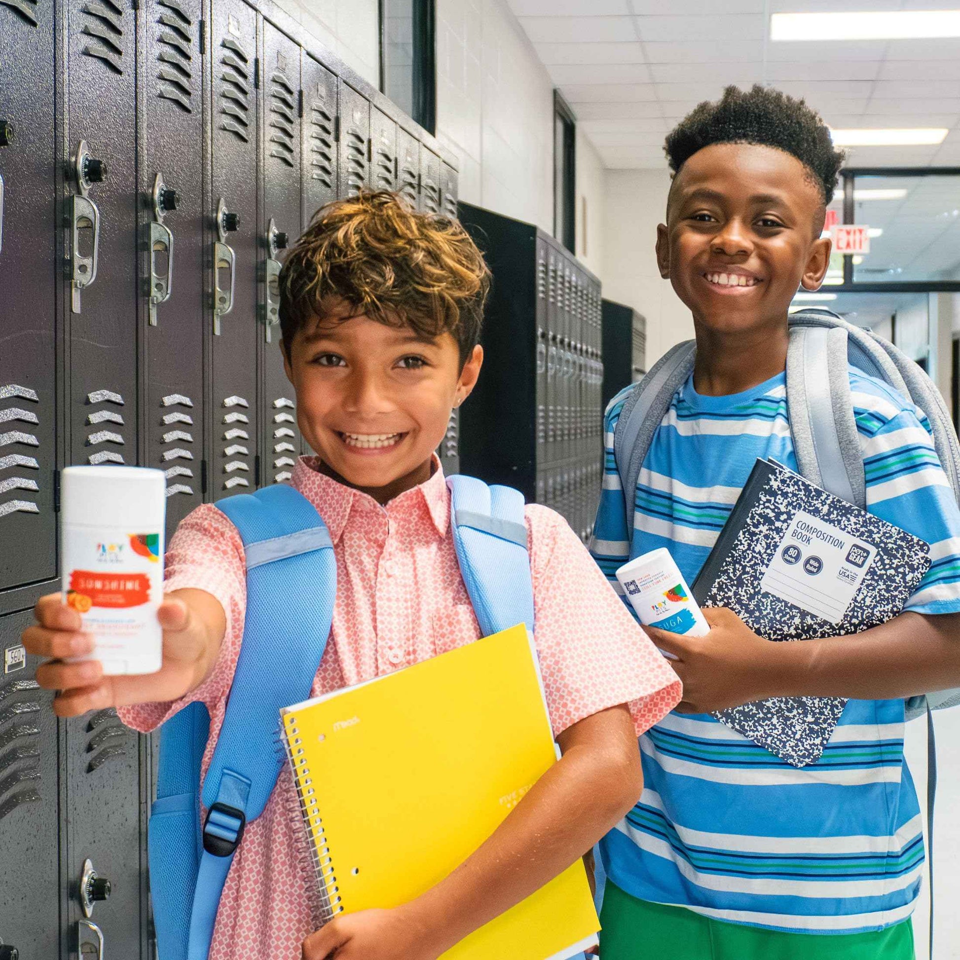 PLAY PITS - Kids Deodorant for Girls & Boys - Natural - Aluminum-Salt Free - Safe for Sensitive Skin – SONSHINE is Infused w/Orange & Peppermint Oils - Non-Toxic & Paraben Free - 2.65oz - 2pk