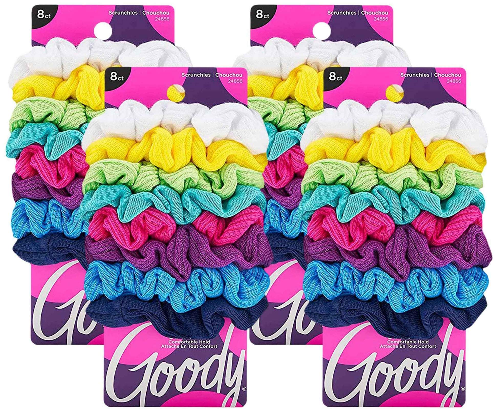 Goody Hair Scrunchies, 8 Count, Pack of 4, Jersey | Women's | Ouchless | Variety