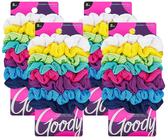 Goody Hair Scrunchies, 8 Count, Pack of 4, Jersey | Women's | Ouchless | Variety