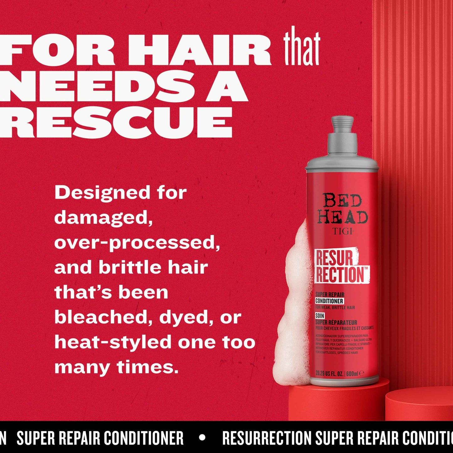 TIGI Bed Head RESURRECTION REPAIR CONDITIONER FOR DAMAGED HAIR 20.29 fl oz