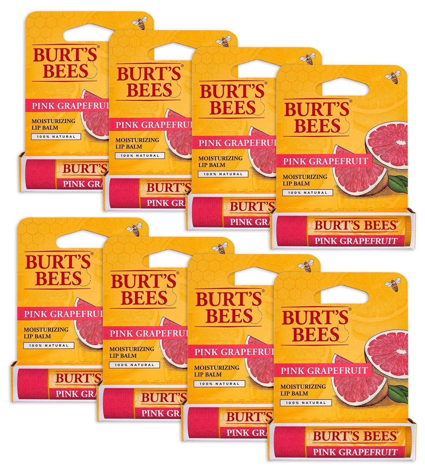 Burts Lip Balm Pnk Grpfrt Size .15 O Burts Bee Lip Balm - Pink Grapefruit - Pack of 8