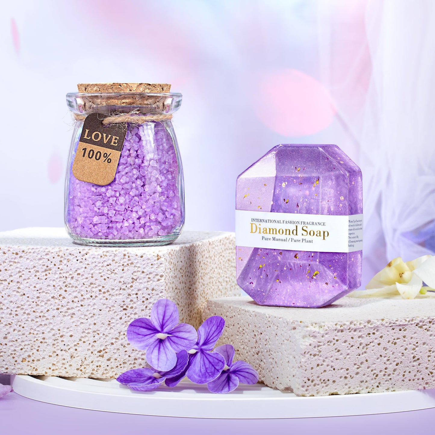 Jumptem Get Well Soon Gifts for Women, Care Package for Women,Feel Better Gifts for Women 8pcs Lavender Birthday Gifts Baskets for Her Mom, Sister, Female Friends