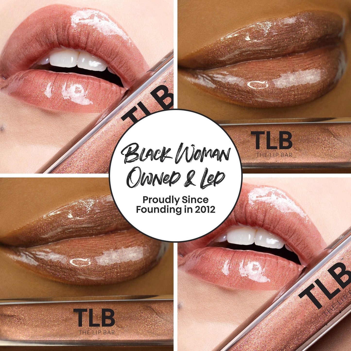 The Lip Bar Vegan Non-Sticky Lip Gloss, with Hydrating Shea Butter for a Lightweight, High Shine Finish, Extra - Brown Shimmer, 8 pack