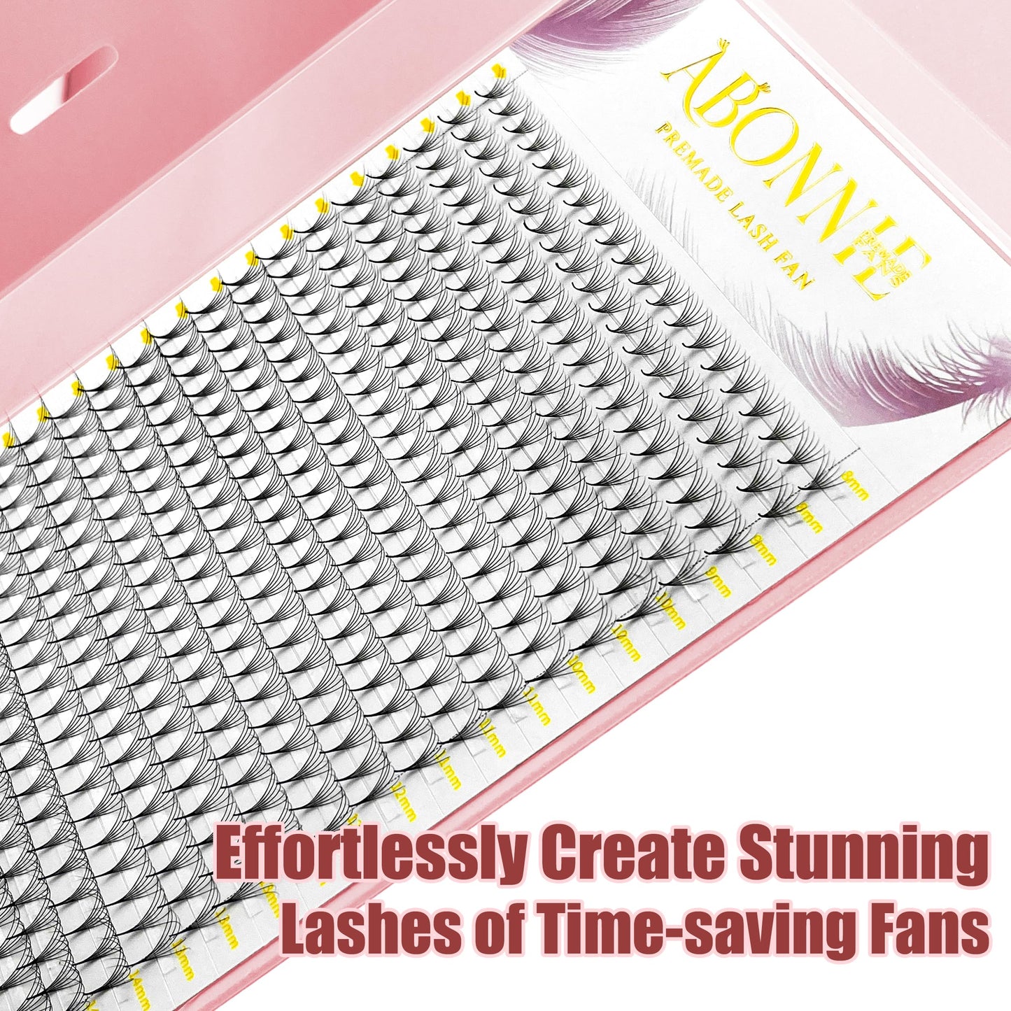 ABONNIE Premade Fans Eyelash Extensions, 400 Fans 6D 8-15mm Mix Promades Eyelash Fans,0.07 Thickness D Curl Premade Lash Fans, Handmade Premade Fans Volume Lash Extensions(Pointy Base 6D 0.07-D 8-15)