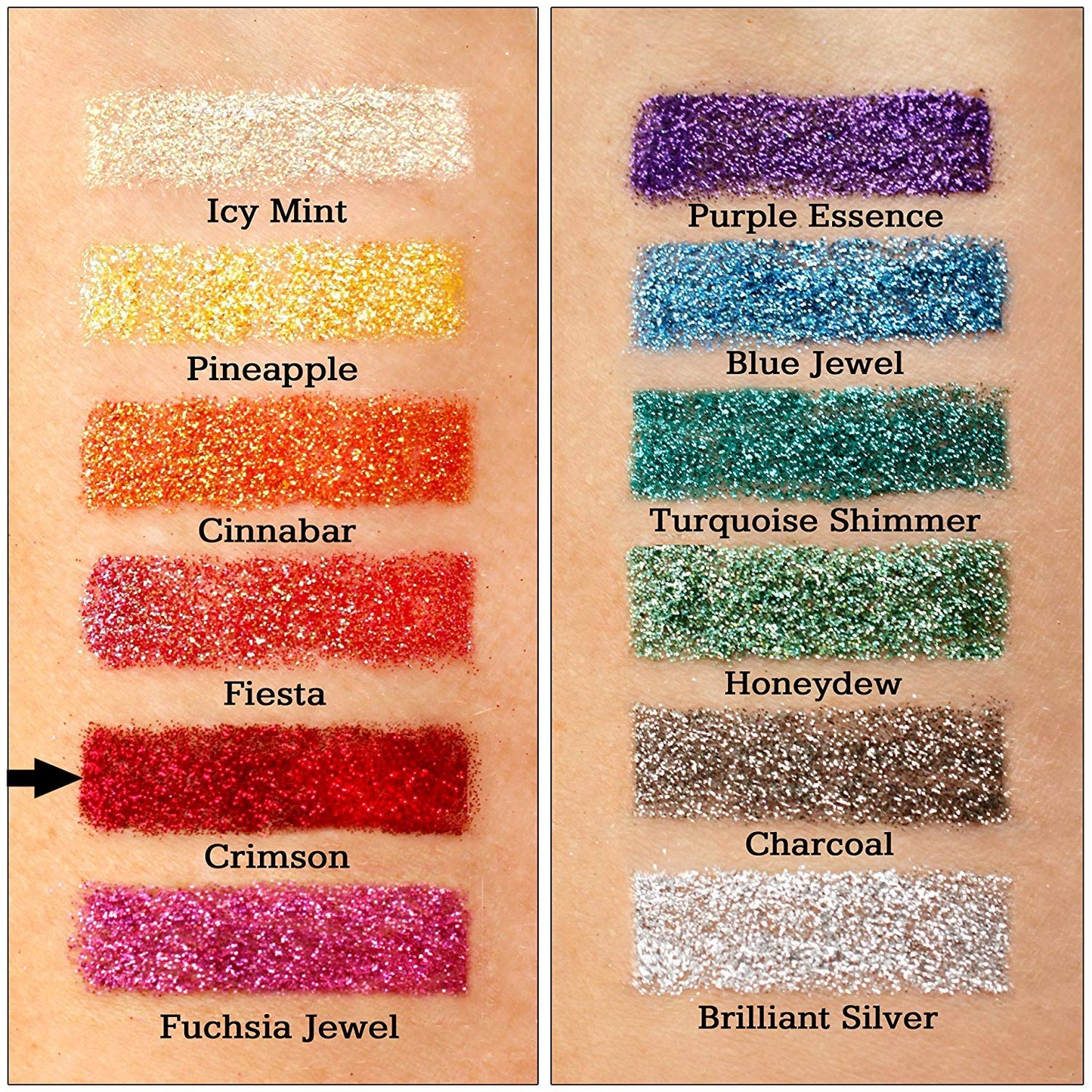 Glitties - Crimson - Cosmetic Grade Extra Fine (.006") Loose Glitter Powder Safe for Skin! Perfect for Makeup, Body Tattoos, Face, Hair, Lips, Soap, Lotion, Nail Art - (10 Gram Jar)