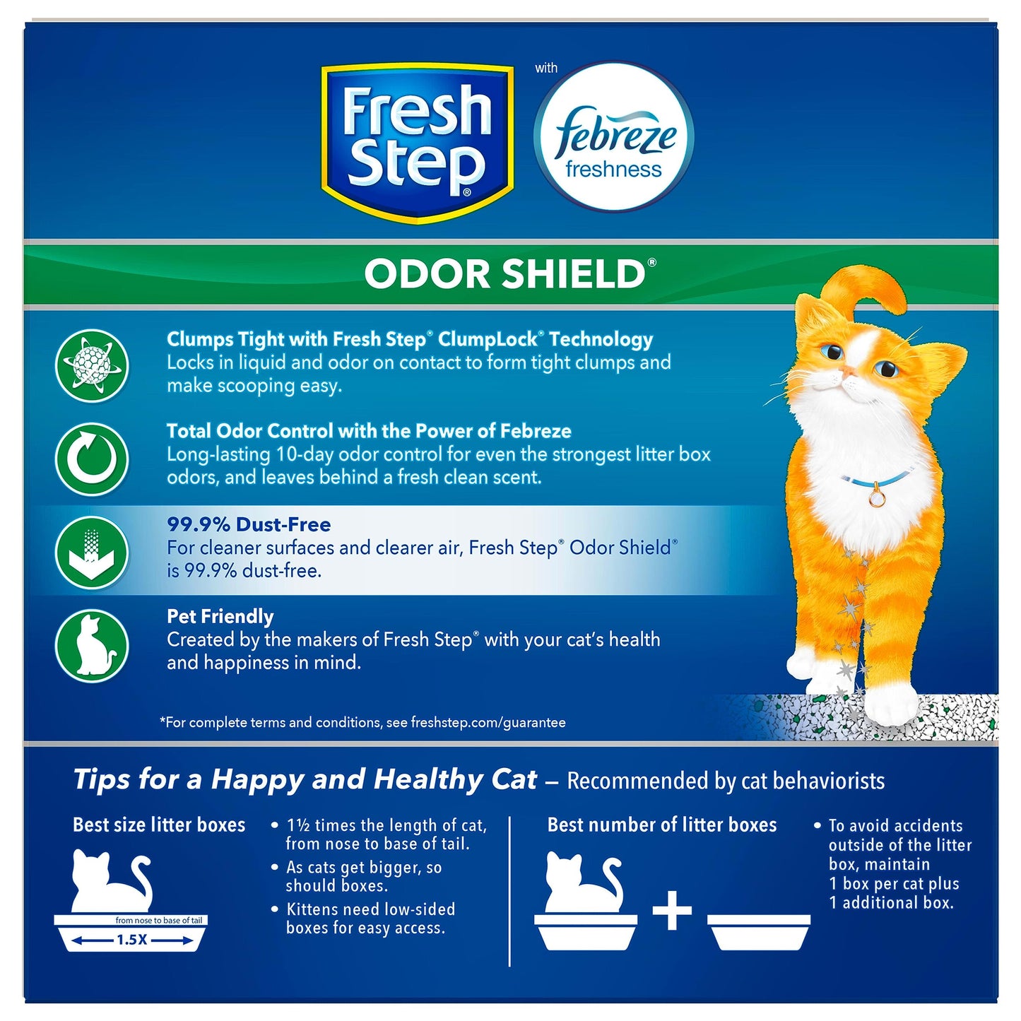 Fresh Step Clumping Cat Litter, Odor Shield, Long Lasting Odor Control Kitty Litter with Activated Charcoal, Low Dust Formula, 14 lb