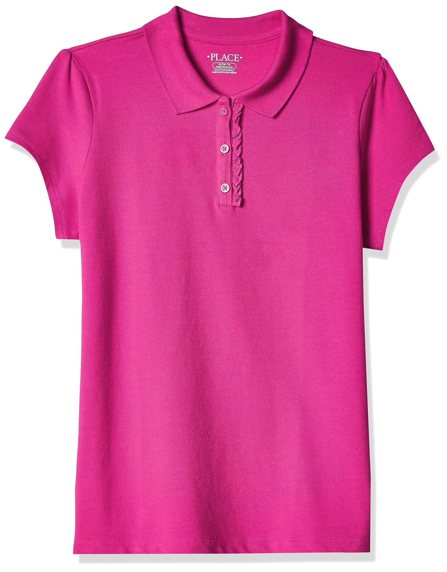 The Children's Place girls Uniform Pique Polo Shirt, Aurora Pink, X-Small US