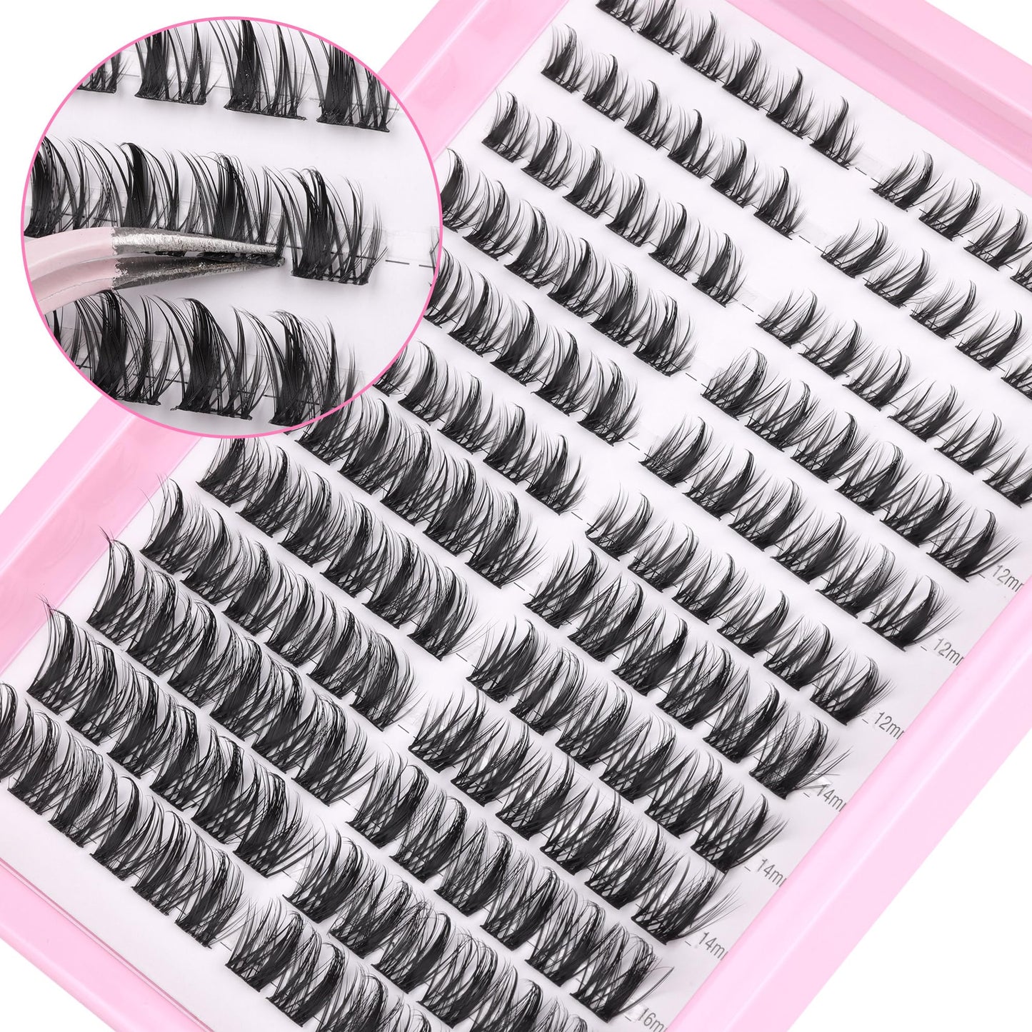 Lash Clusters Kit Fluffy Lash Extension Kit 168pcs Cluster Eyelash Extension Kit 10-16MM DIY Lash Extension Kit with Bond and Seal and Tweezers by Ruairie