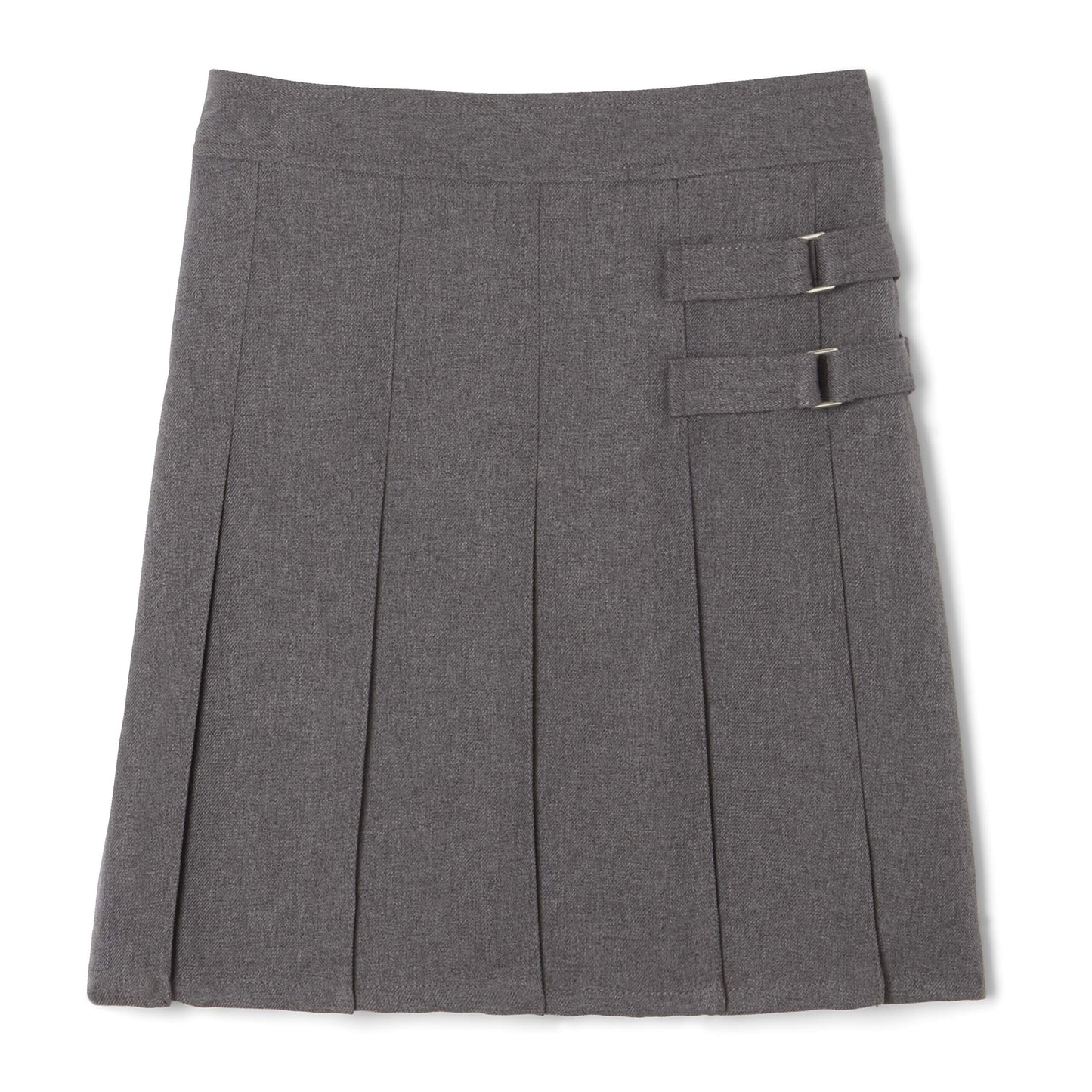 French Toast Girls' Adjustable Waist Pleated-Front Two-tab Scooter, Heather Gray, 2