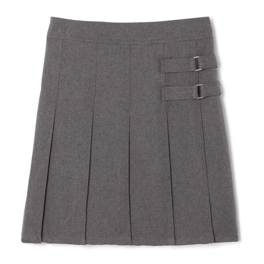 French Toast Girls' Adjustable Waist Pleated-Front Two-tab Scooter, Heather Gray, 2