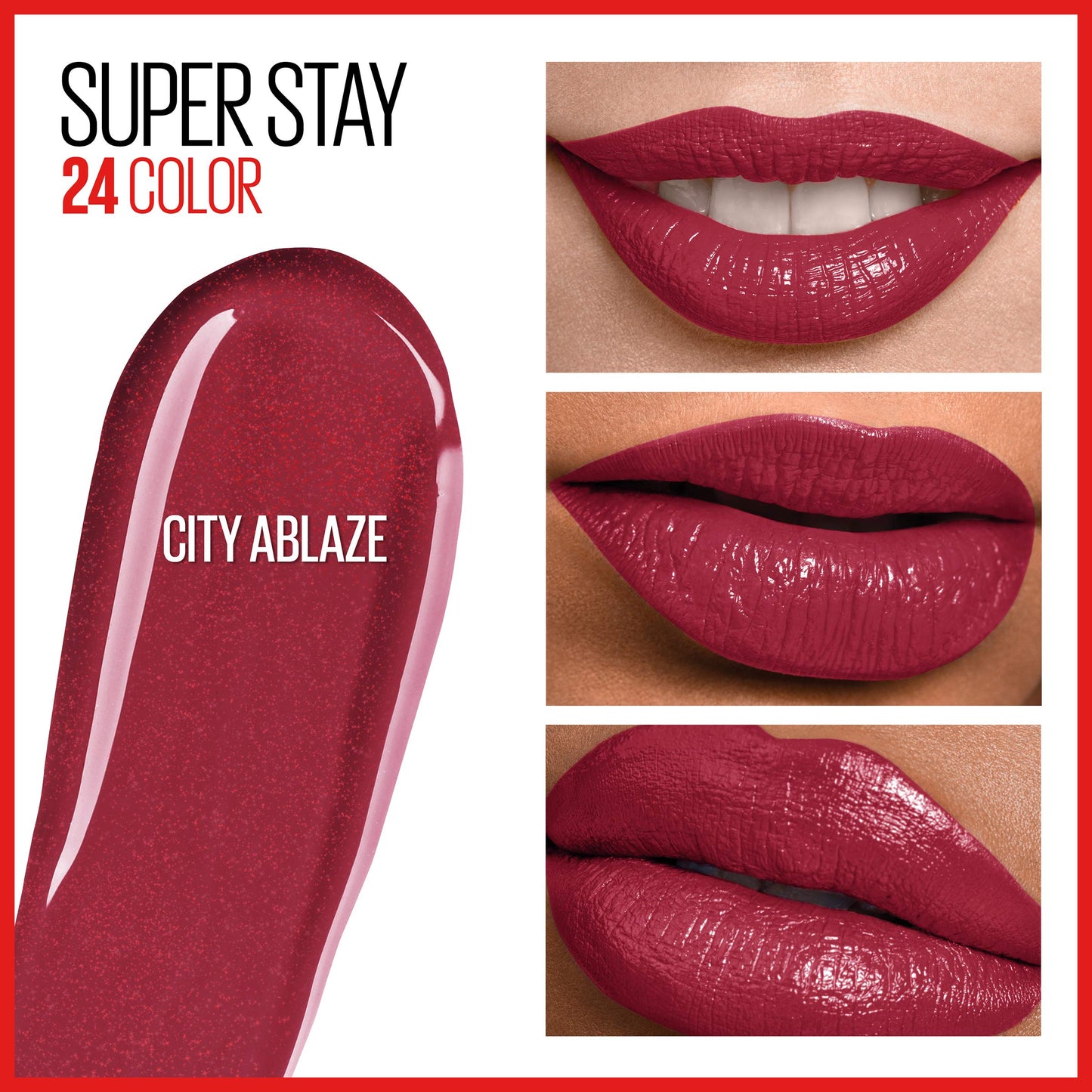 MAYBELLINE Super Stay 24 2-step Long Lasting Liquid Lipstick and Lip Balm, 930 City Ablaze, 1 count