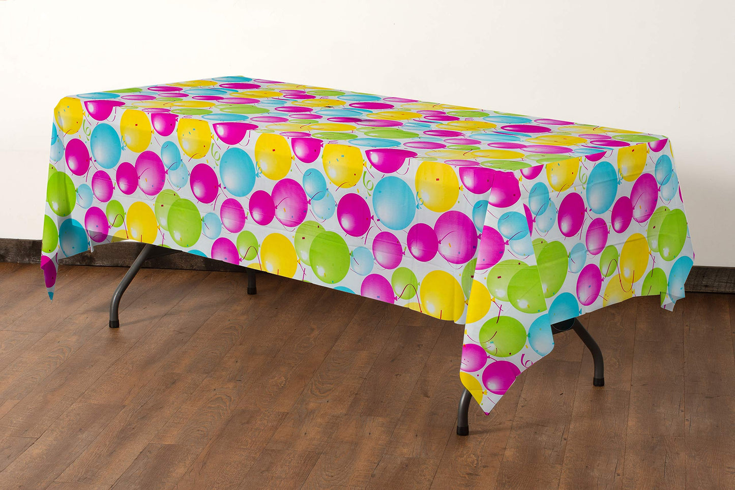 Exquisite 12 Pack Premium Quality Balloon Design Plastic Tablecloth - 54 Inches by 108 inches of Fabulous Rectangle Birthday Tablecloth with Balloon Design for 8 Foot Party Table…