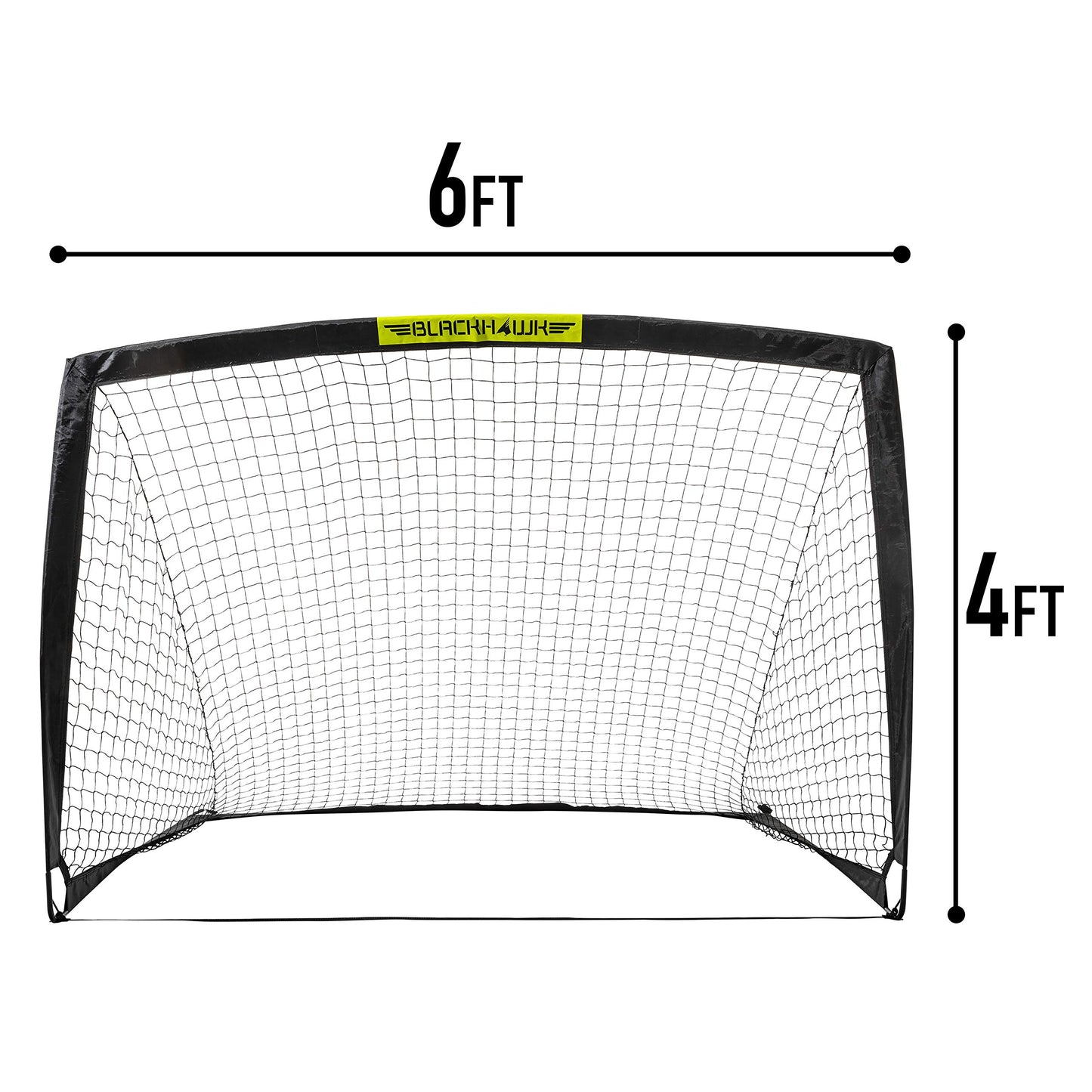 Franklin Sports Blackhawk Backyard Soccer Goal - Portable Kids Soccer Net - Pop Up Folding Indoor + Outdoor Goals - 6'6" x 3'3" - Black