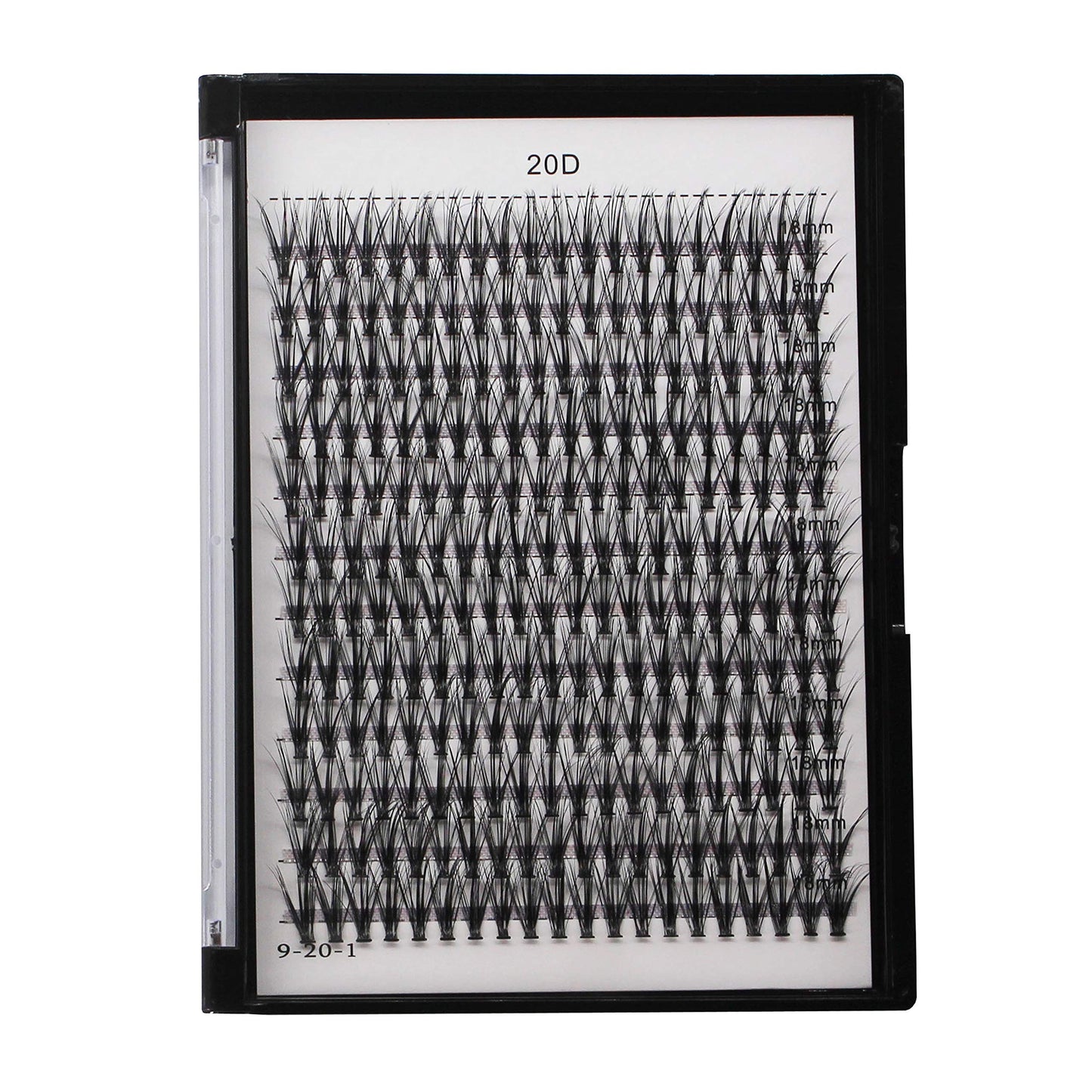 Bodermincer 10D/20D/30D/40D/50D Cluster to Choose Large Tray 240pcs D Curl Individual Cluster Eyelashes False Eyelashes Extension Individual Eyelash Bunche Lash Cluster DIY at Home (20D-18mm)