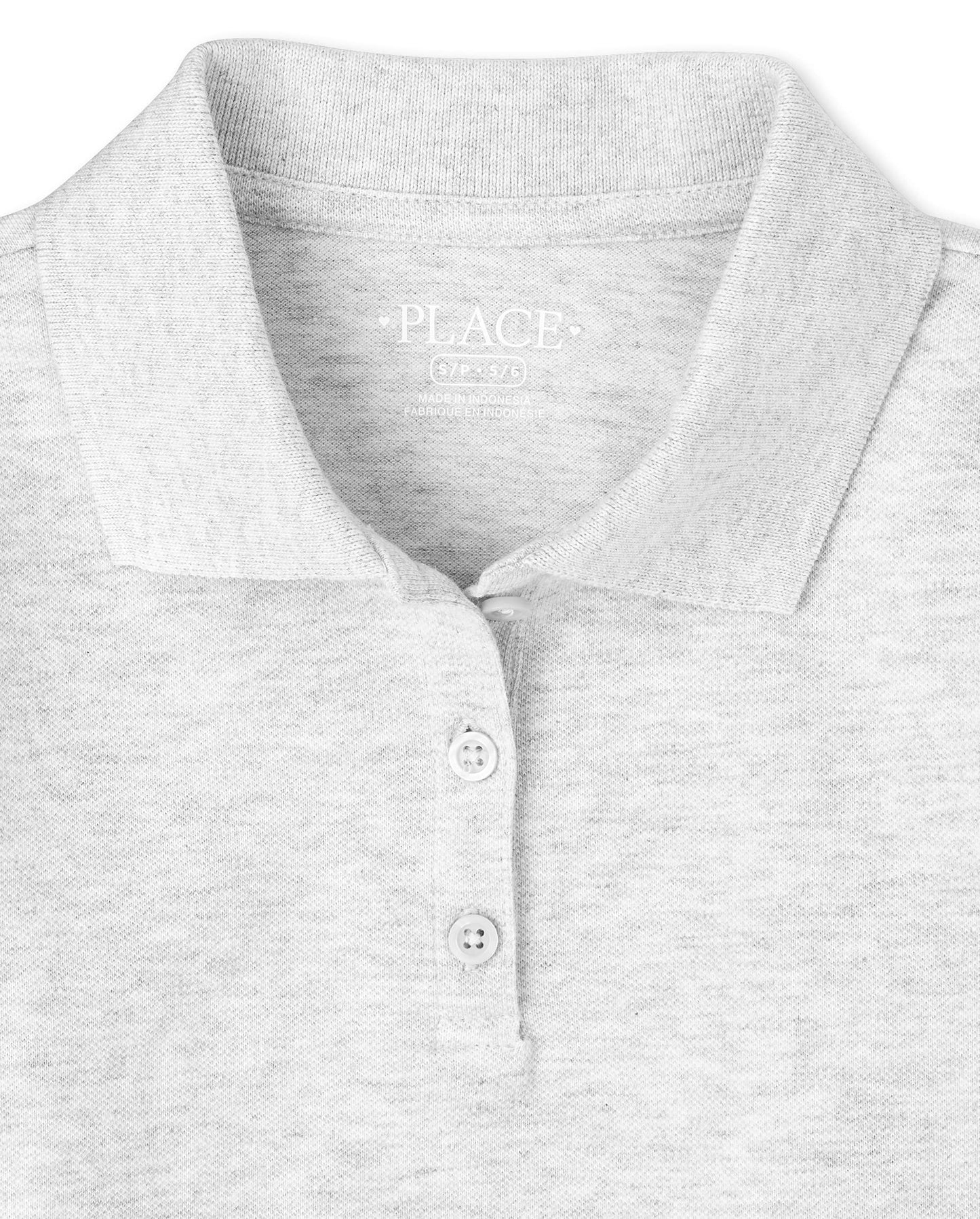 The Children's Place Girls Short Sleeve Pique Polo Shirt, Heather Grey, X-Small US