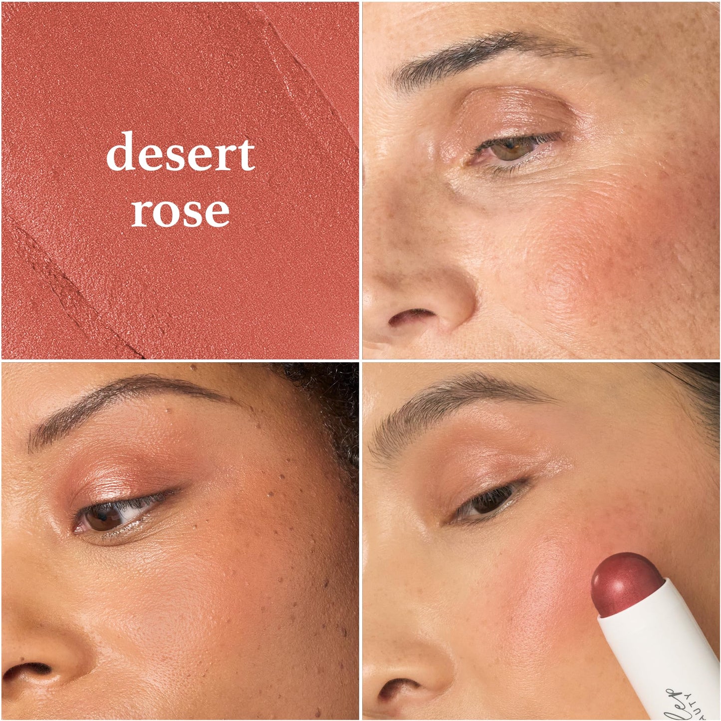 Protect and Blush: No Excuses SPF 40 Clear Invisible Facial Sunscreen & Skip The Brush Cream to Powder Blush Stick-Desert Rose- 2-in-1 Blush and Lip Makeup Stick…