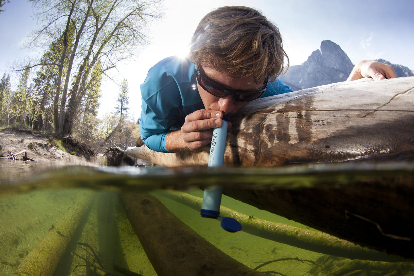 LifeStraw Personal Water Filter for Hiking, Camping, Travel, and Emergency Preparedness, 2 Pack, Blue