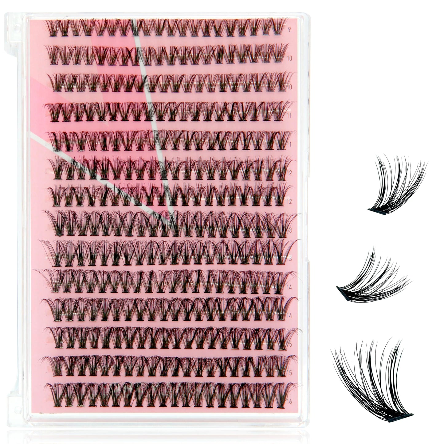 One V Salon, DIY Lash Clusters, 280 Pc, 30D-D Curl 9-16mm