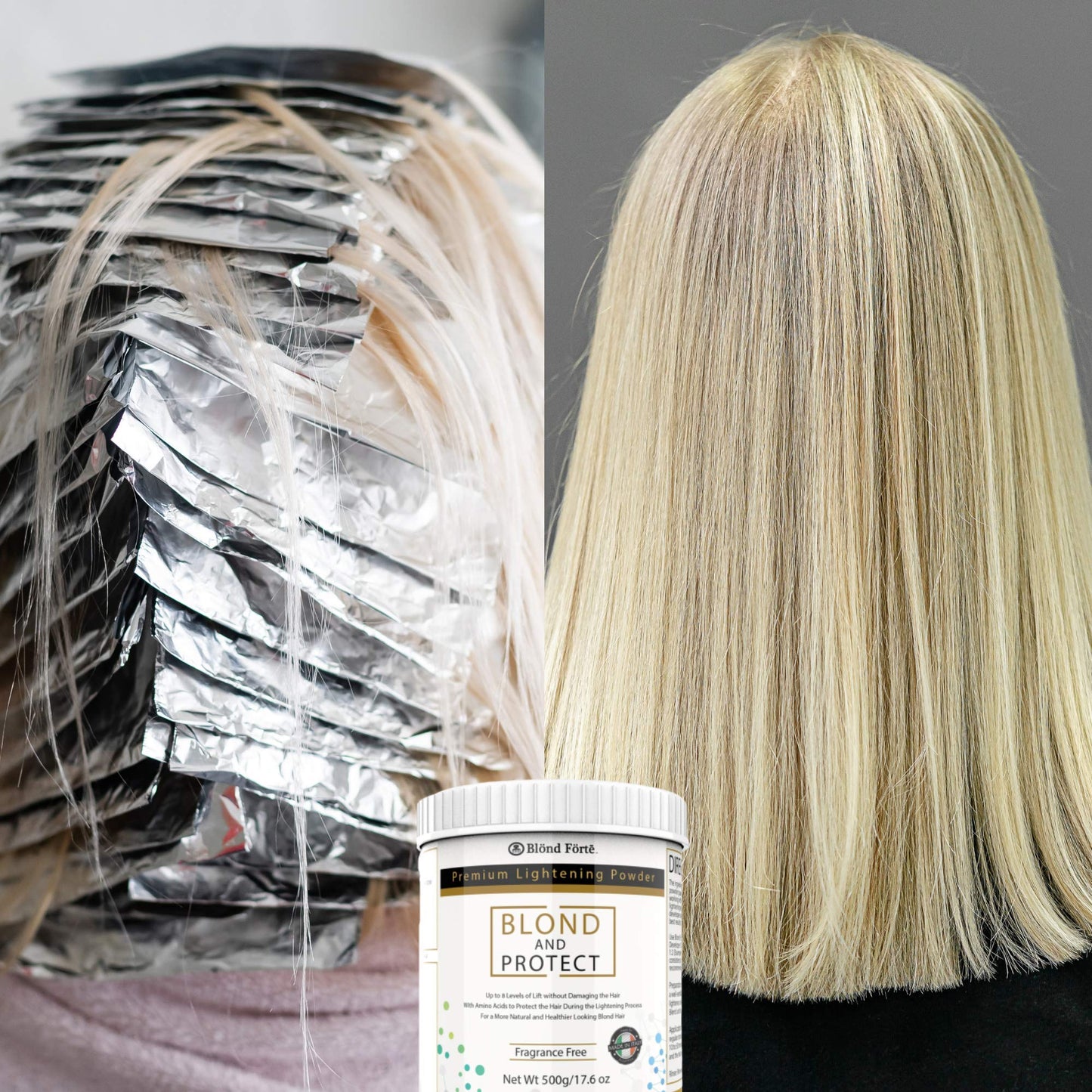 1.1 Pound Tub 8+ Level Professional Hair Lighter Bleaching Powder Kit, Extra Strenght Lightening Bleach for Dark, Brown, or Black Hair + 10 Bonus Items & Developer (30 Volume)