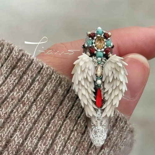 3D Wing Nail Mold Silicone Nail Tools Wing Nail Charms Resin Molds Nail Art for Accessories Nail Supplies