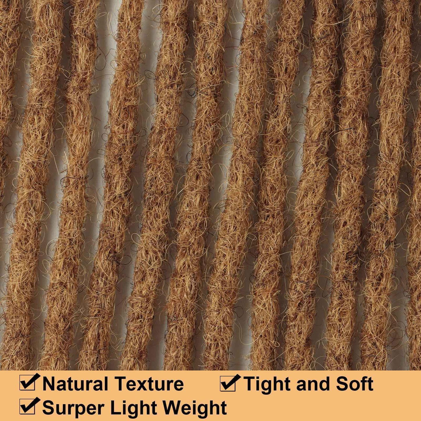 IIFLYDSFA 0.4cm Thickness #30 Light Brown Real Human Hair Dreadlock Extensions for Men/Women 12 Inch 20 Strands Full Handmade Permanent Locs Extensions Human Hair