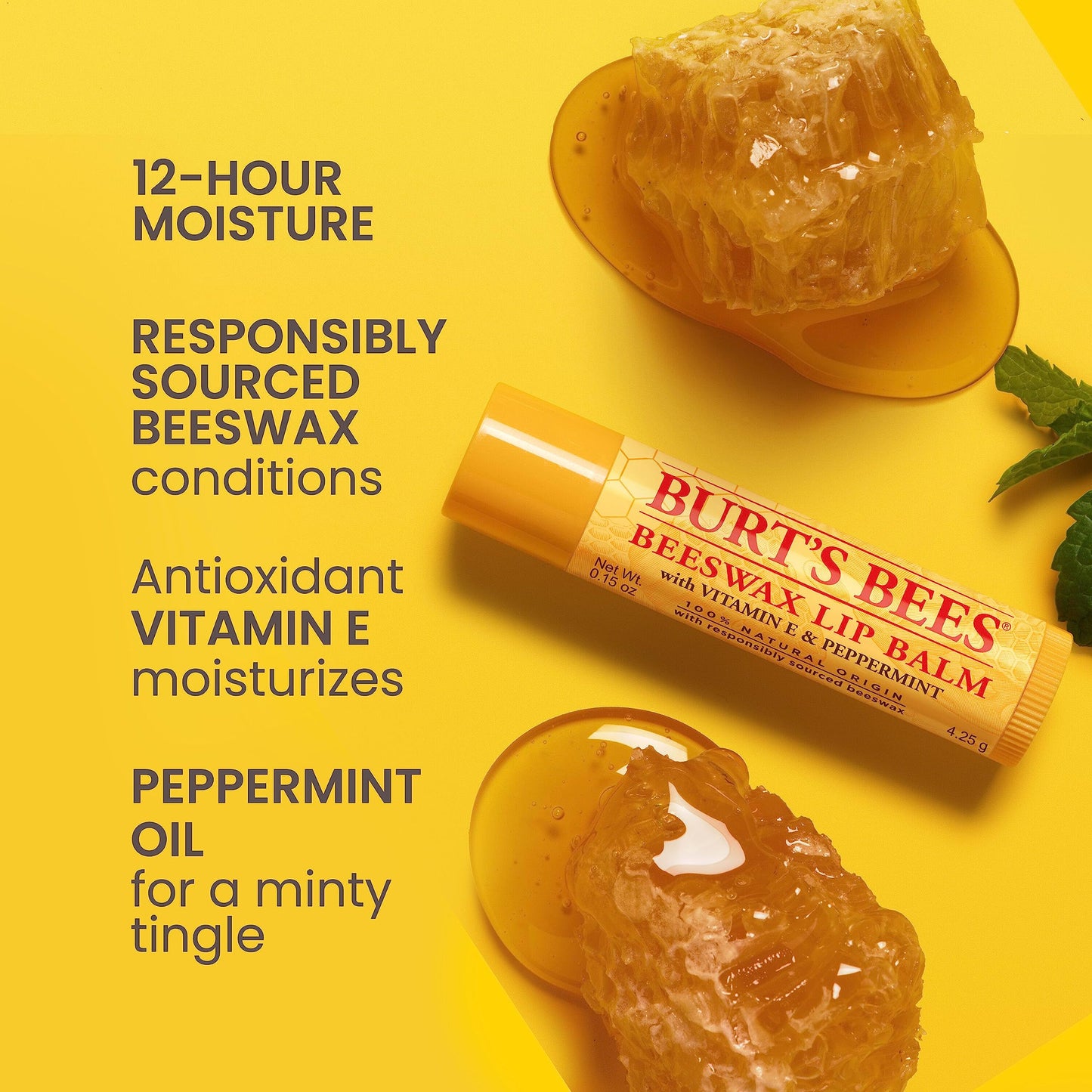 Burt's Bees Lip Balm Easter Basket Stuffers - Original Beeswax & Vanilla Bean Flavor, 6 Tubes Total