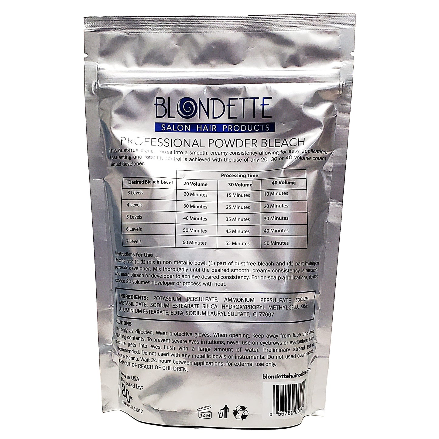 Powder Bleach, Blondette Salon Professional Powder Bleach blue dust-free (460)