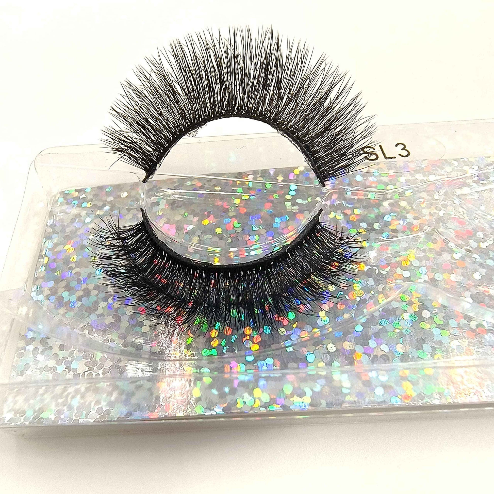 U-Hotmi 3D Faux Mink Lashes Fake Eyelashes Bulk Wholesale Fales Eyelashes 16mm Natural(50 pairs)