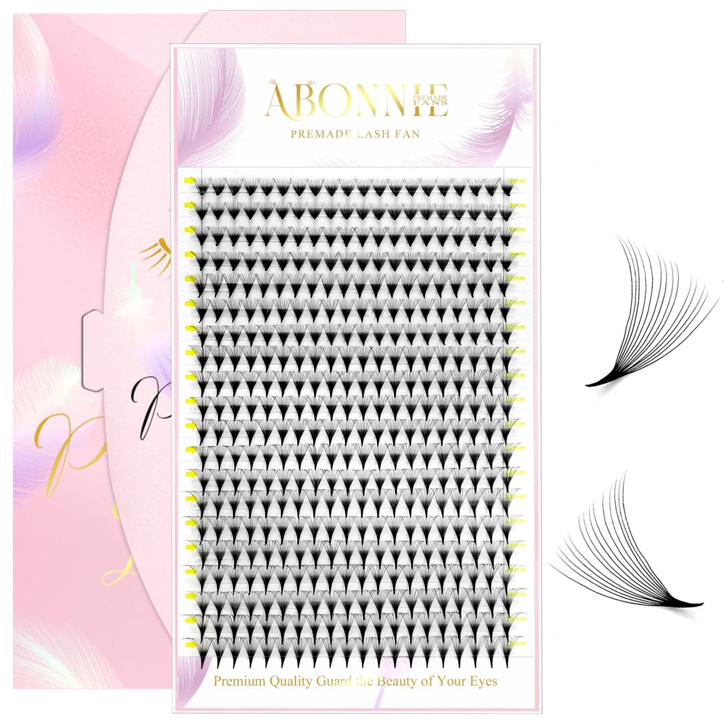 ABONNIE Premade Fans Eyelash Extensions, 400 Fans 14D 8-15mm Mix Promades Eyelash Fan,0.05 Thickness D Curl Premade Lash Fans, Handmade Premade Fans Volume Lash Extension(Pointy Base 14D 0.05-D 8-15)