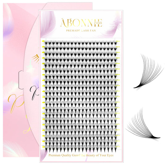 ABONNIE Premade Fans Eyelash Extensions, 400 Fans 14D 8-15mm Mix Promades Eyelash Fans,0.07 Thickness C Curl Premade Lash Fans, Handmade Premade Fans Volume Lash Extension(Pointy Base 14D 0.07-C 8-15)