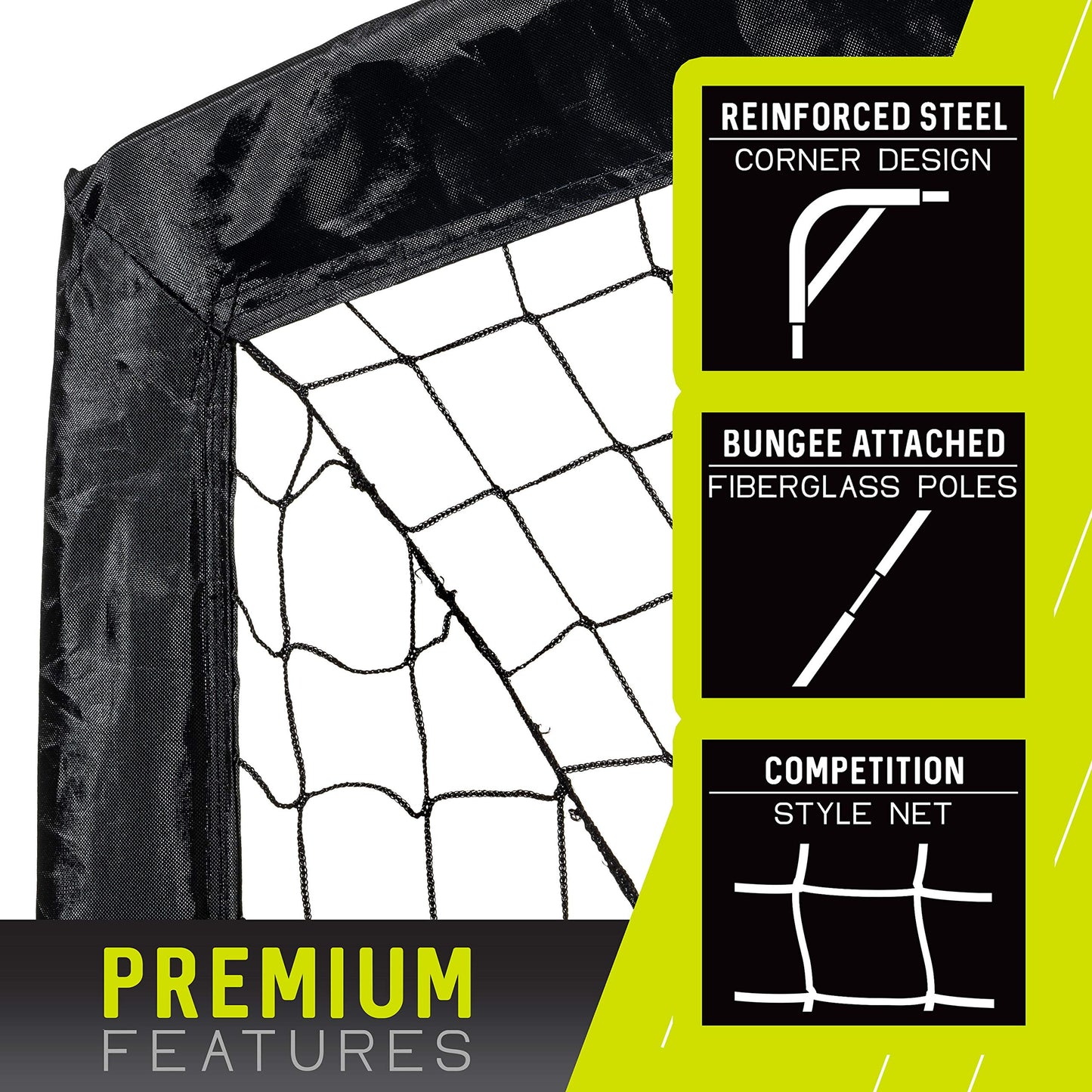 Franklin Sports Blackhawk Backyard Soccer Goal - Portable Kids Soccer Net - Pop Up Folding Indoor + Outdoor Goals - 6'6" x 3'3" - Black