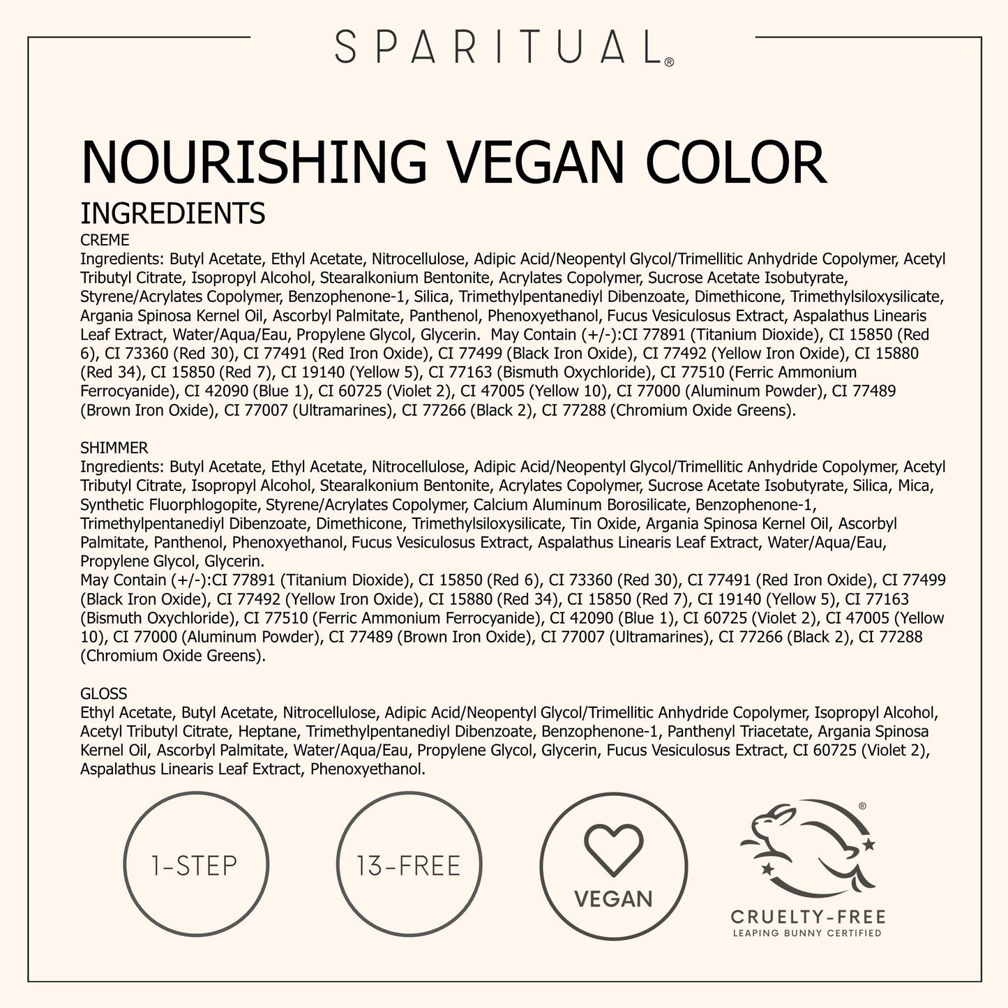 SpaRitual Nourishing Vegan Nail Color | Wellness Warrior 0.5 fl oz | One-Step Nail Polish Formula