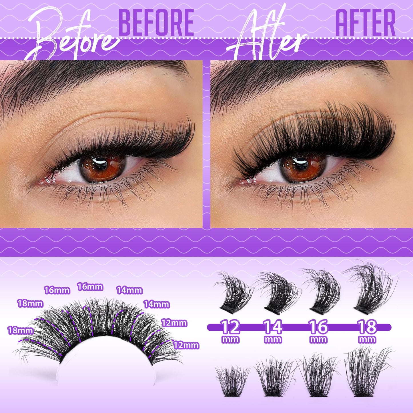 Fluffy Lash Clusters Kit 12-18mm Cluster Eyelash Extensions 100D Volume Individual Lashes Clusters Thick Lash Extension Kit 160pcs pestañas pelo a pelo with tweezers by ALPHONSE