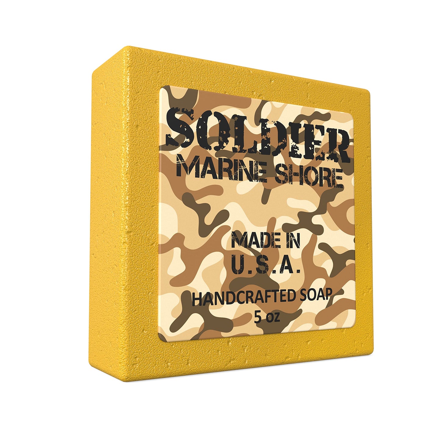 NATURAL AMERICAN SOLDIER Men’s Bar Soap – MARINE SHORE - 100% All Natural, Masculine Scent, Essential Oils, Organic Shea Butter, No Harmful Chemicals – For Men - Made in USA - Man Soap, 5 oz