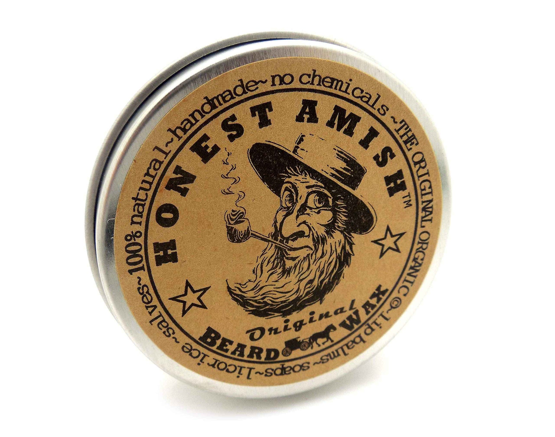 Honest Amish Original Beard Wax - All Natural and Organic- 2 ounce (Pack of 2)