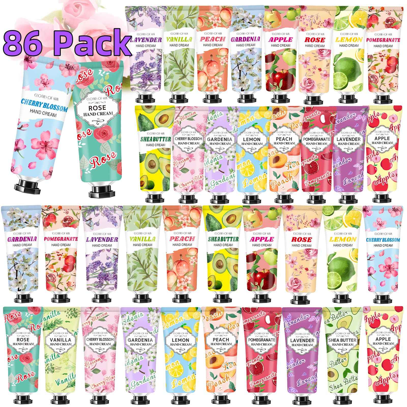 86 Pack Hand Cream Bulk Gifts,Stocking Stuffers Adults,Christmas Gifts for Women,Christmas Stocking Stuffers Teacher Appreciation Gifts Birthday Gifts,Natural Travel Size Lotion for Dry Cracked Hands