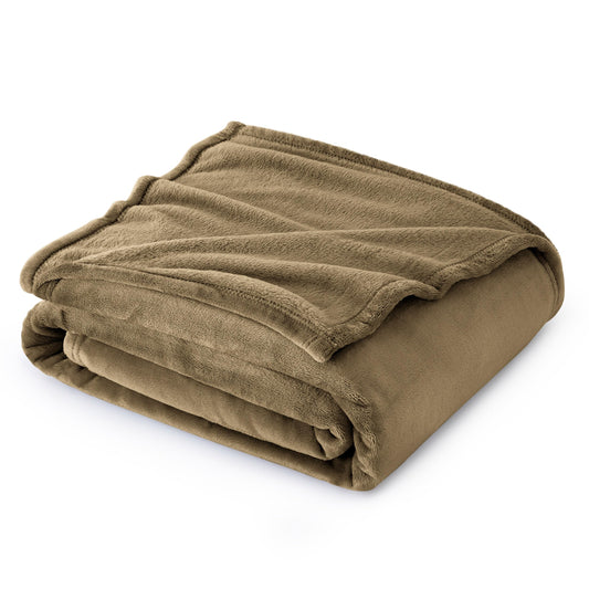 Bedsure Fleece Blanket Throw Size Taupe Lightweight Super Soft Cozy Beige Bed Blanket