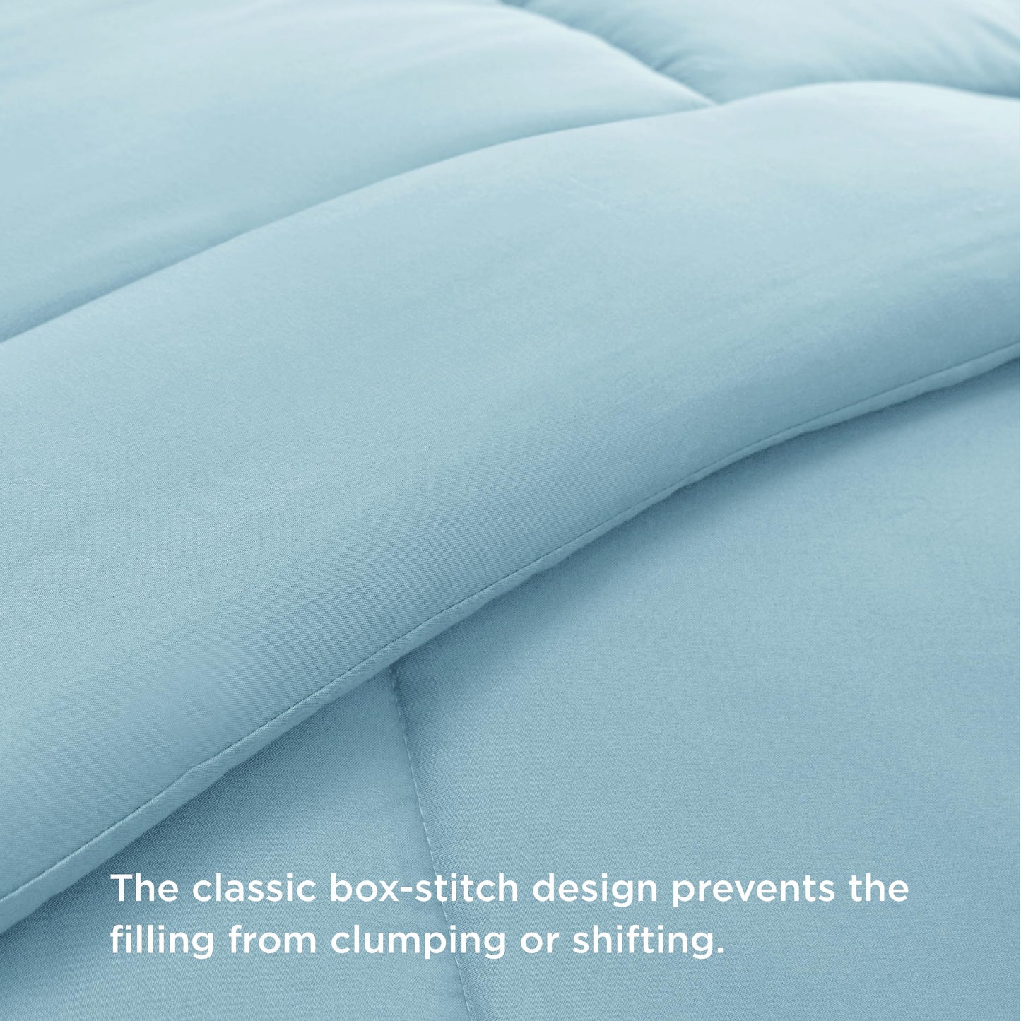 Bedsure Comforter Duvet Insert - Quilted Comforters King Size, All Season Duvet, Down Alternative Bedding Comforter with Tabs(Light Blue,King 90"x102")