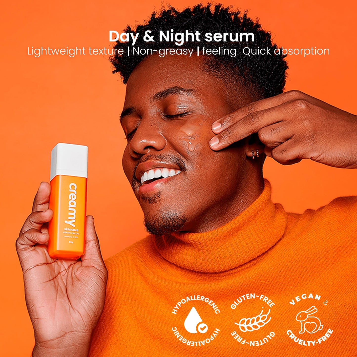 Creamy Vitamin C Face Serum, 10% Vitamin C, Vitamin C Serum for Glowing and Radiant Skin, Even Skin Tone, Prevent Premature Aging, All Skin Types, 1 fl oz/30mL