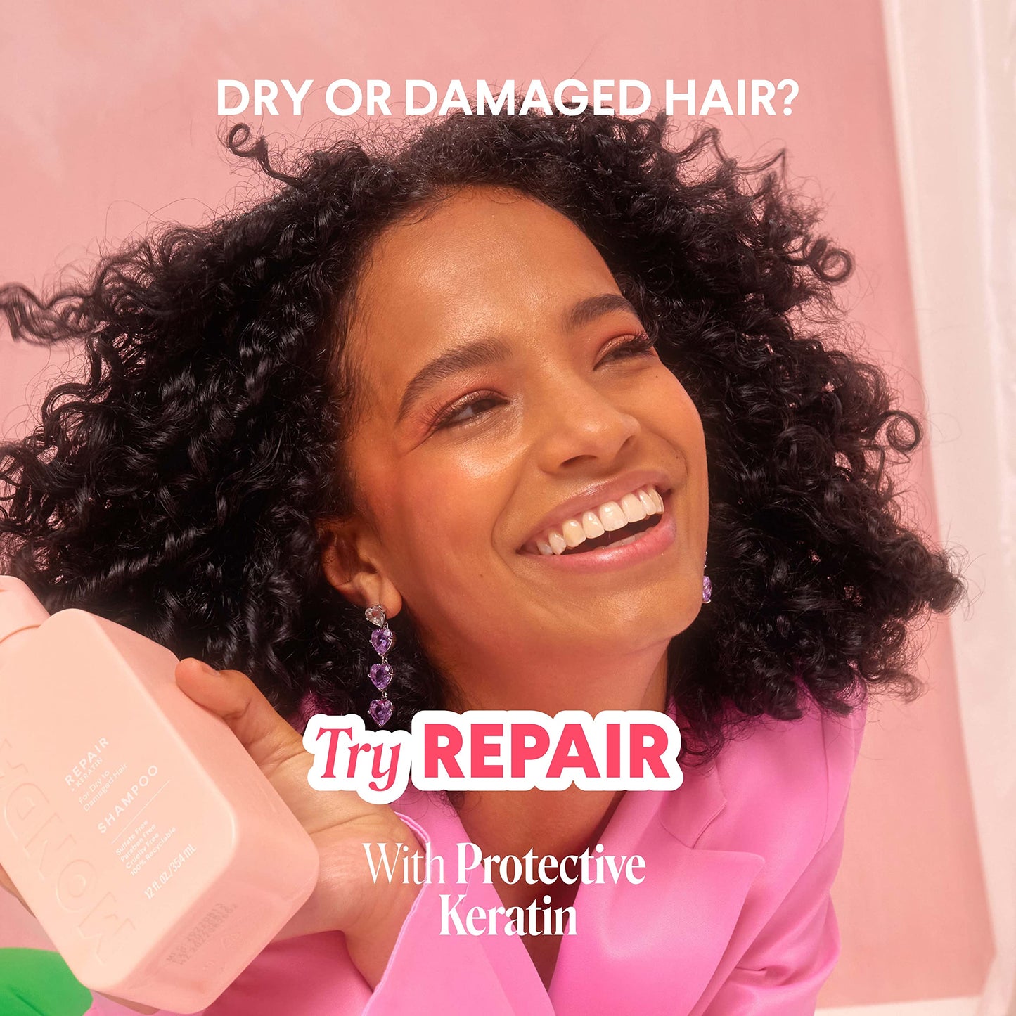 MONDAY HAIRCARE Repair Shampoo 12oz for Dry to Damaged Hair, Made with Keratin, Coconut Oil, Shea Butter and Vitamin E (350ml)