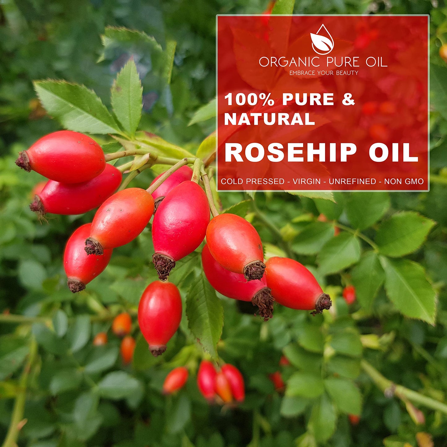 OPO Rosehip Oil - 8 oz - 100% Pure, Unrefined, Non GMO, Cold Pressed, Vegan Carrier Oil for Face, Hair, Skin, Nails, Body Aging Skin Beard Locs Mustache Lashes - Premium Grade - Packaging May Vary