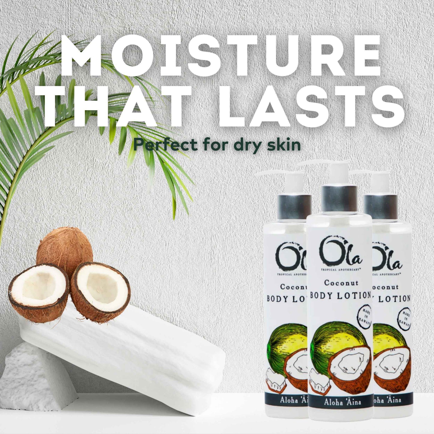 OLA TROPICAL APOTHECARY Coconut Body Lotion with Pure Tropical Oils and Plant Extracts - 8 fl oz